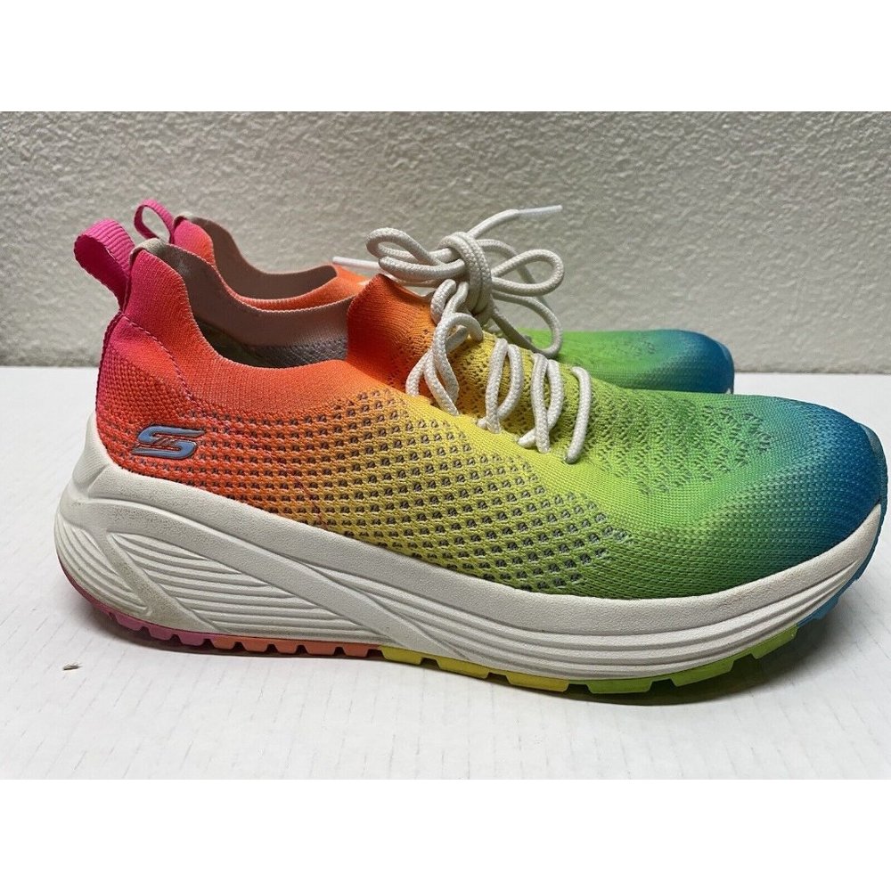 Skechers BOBS  Sparrow Multicolor Rainbow Running Shoes Womens Size 7.5